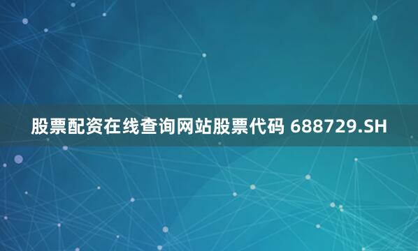 股票配资在线查询网站股票代码 688729.SH