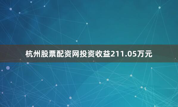 杭州股票配资网投资收益211.05万元